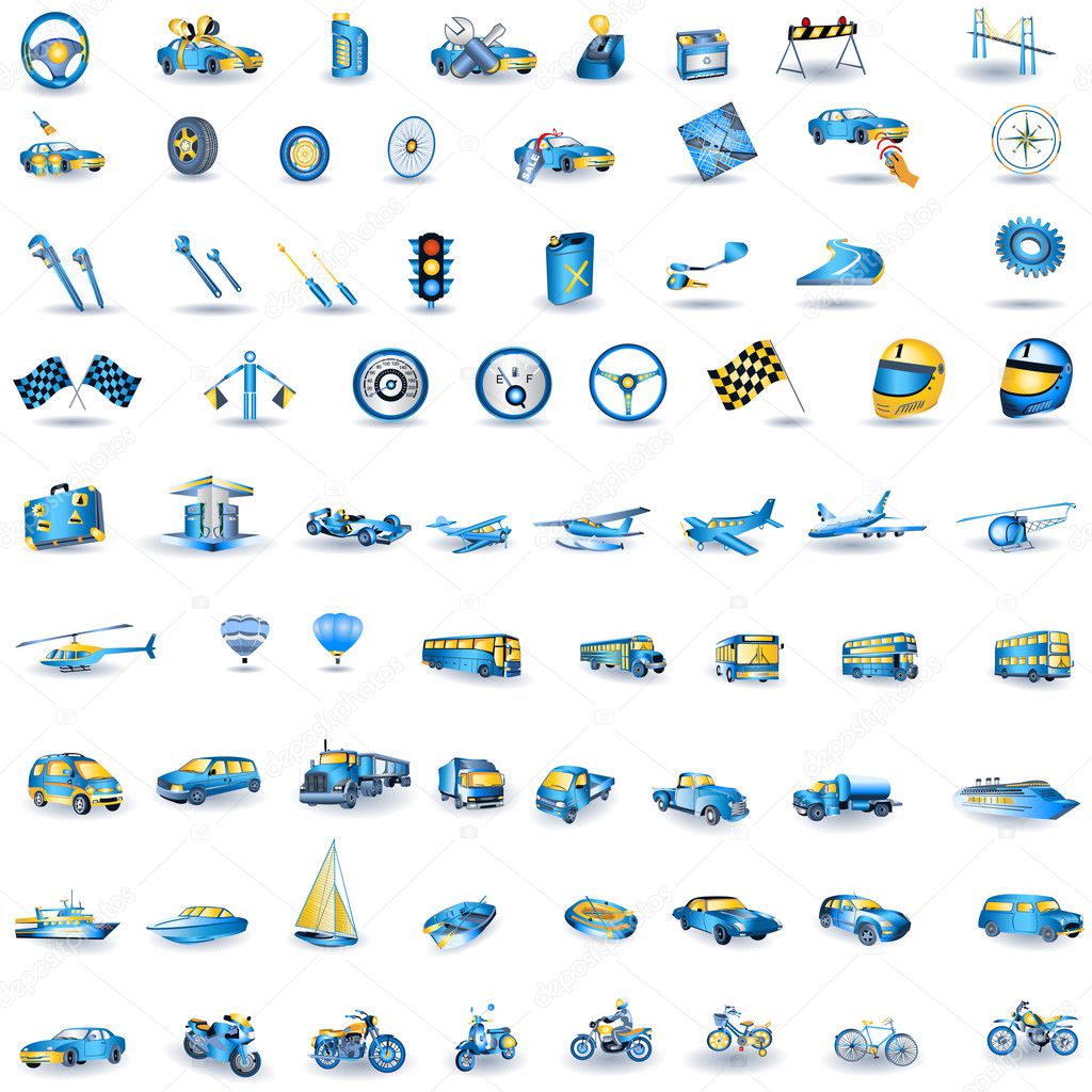 Light blue Transport icons