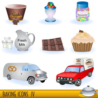 Baking icons set 4 clipart