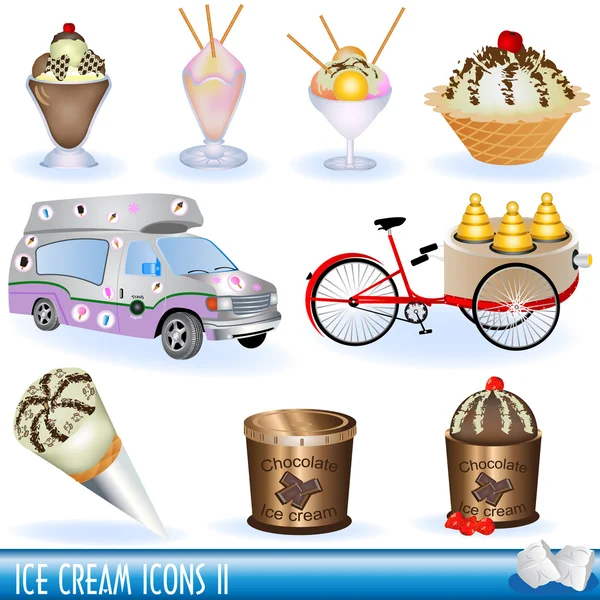 アイスクリームのアイコン 2 — ストックベクタ