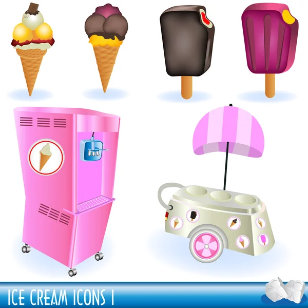 Iconos de helado 1 — Vector de stock