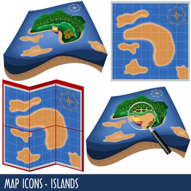 Map icons - islands clipart