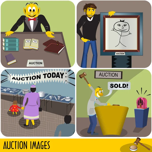 Auktion bilder — Stock vektor