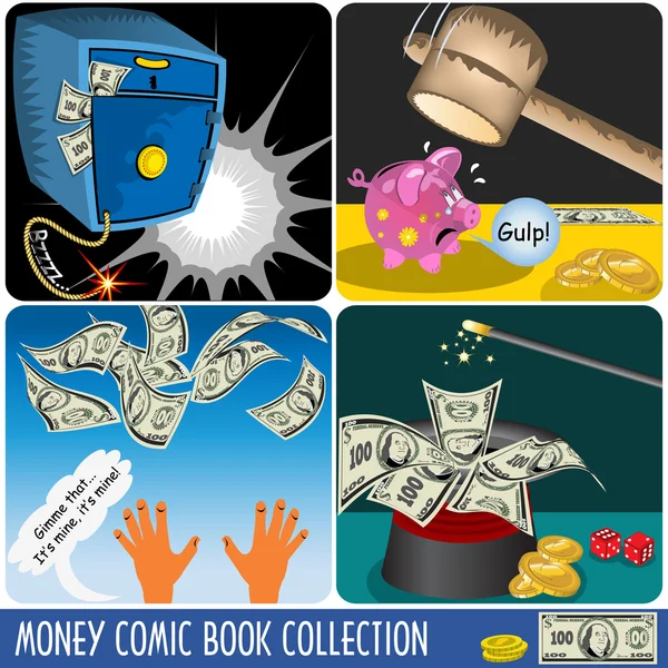 Geld-Comic-Sammlung — Stockvektor