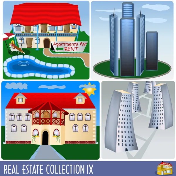Real estate collection 9 — Stock Vector