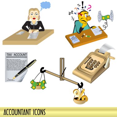 Accountant icons clipart