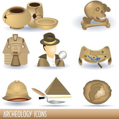 Archeology icons clipart