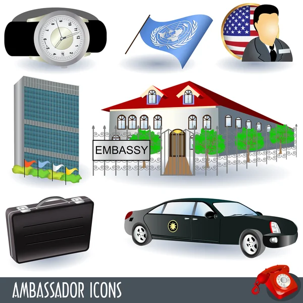 Ambassadör ikoner — Stock vektor