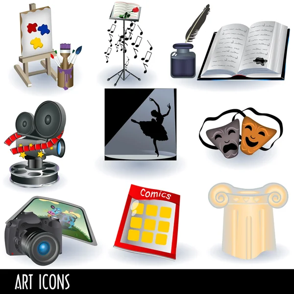 Iconos de arte — Vector de stock