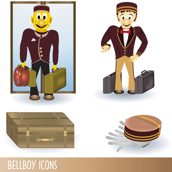 Iconos Bellboy — Vector de stock