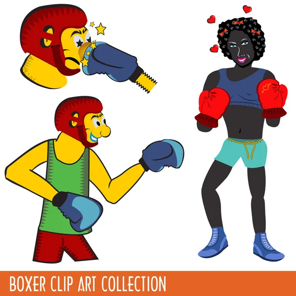 Boxer Clip Art collection — Stock Vector