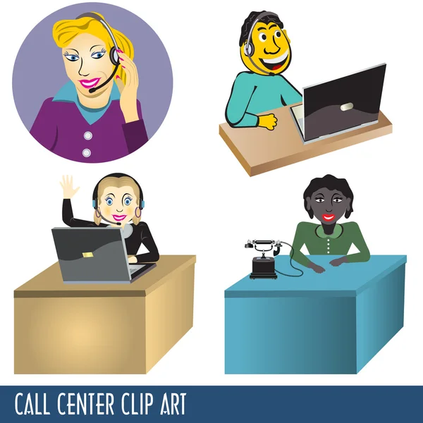 Clip Art del Call Center — Vettoriale Stock