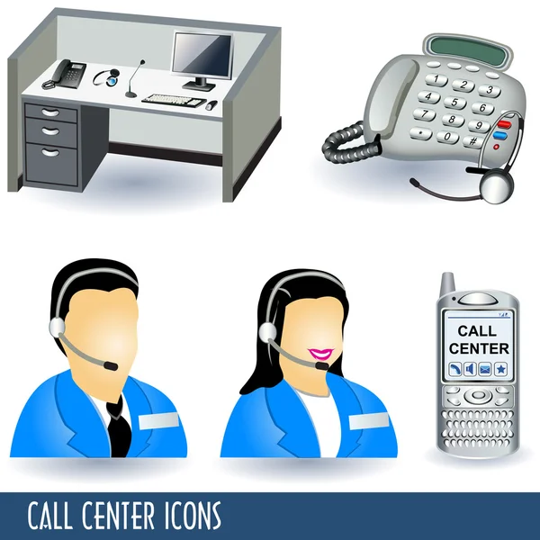 Iconos del centro de llamadas — Archivo Imágenes Vectoriales