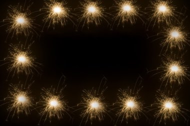 Sparklers frame clipart