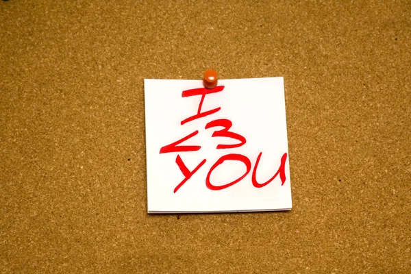 stock image I love you note