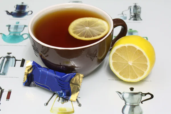 Chá e limão — Fotografia de Stock