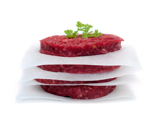 Kotleciki z surowej wołowiny — Zdjęcie stockowe