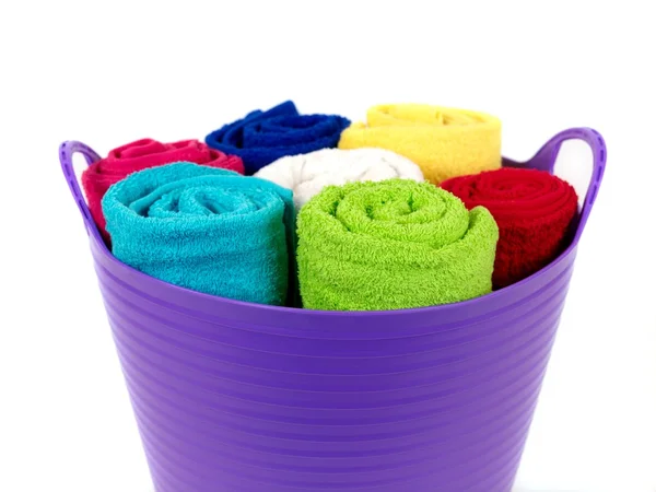 Farbige Badehandtücher — Stockfoto