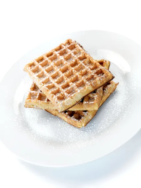 Waffles pequeno-almoço — Fotografia de Stock
