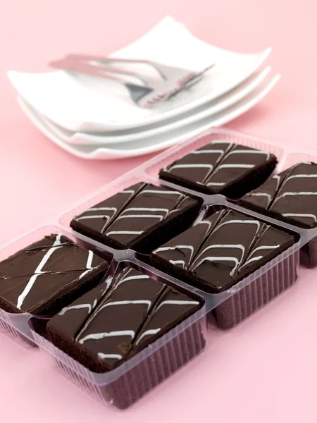 Schlammkuchenscheiben aus Schokolade — Stockfoto