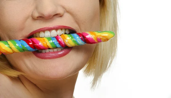 Eating candy — Stock Photo, Image