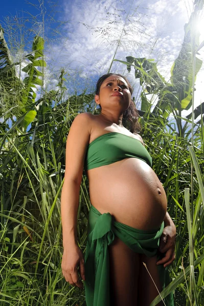 Tropikalny kobieta w ciąży — Zdjęcie stockowe