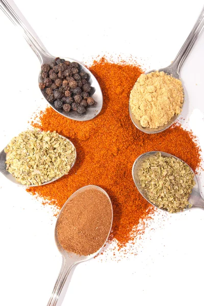 stock image Spices on spoons