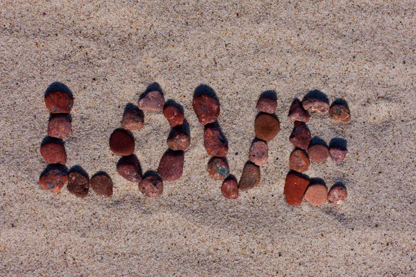 Signe d'amour sur sable — Photo