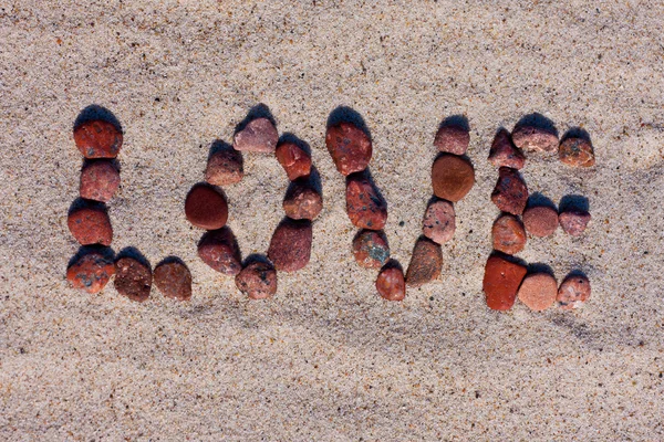 Kærlighed tegn på sand - Stock-foto