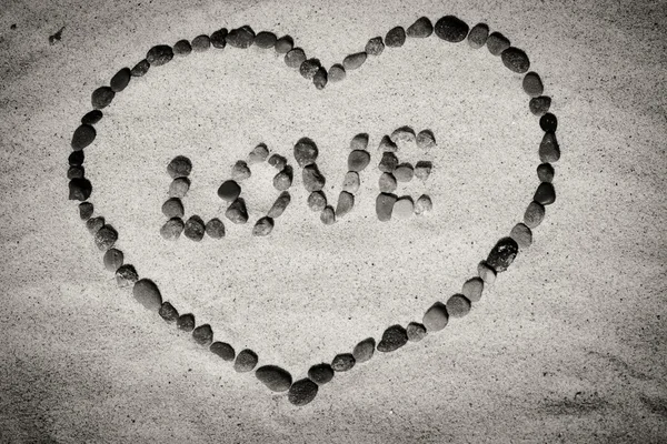 Kærlighed tegn på sand - Stock-foto