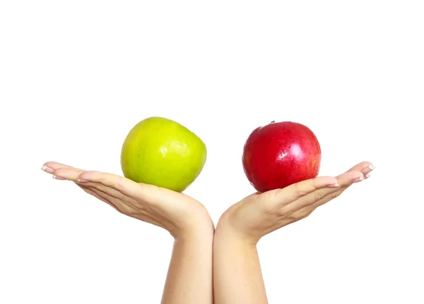 Hands holding apples — Stock Photo, Image