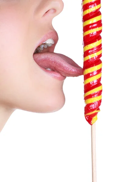 Woman with lolipop — Stock Photo, Image