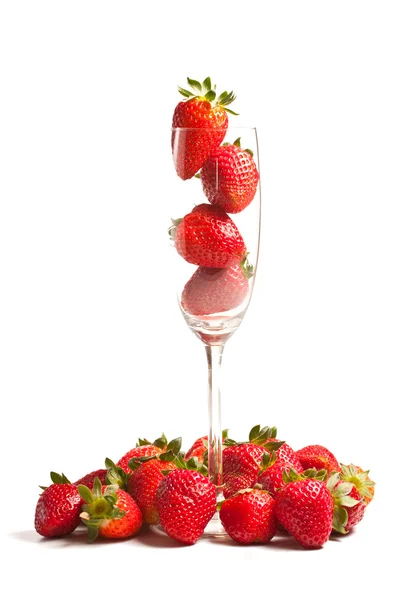 白色背景的草莓 免版税图库图片