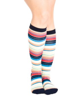 renkli çoraplı bacaklar beyaz kadın