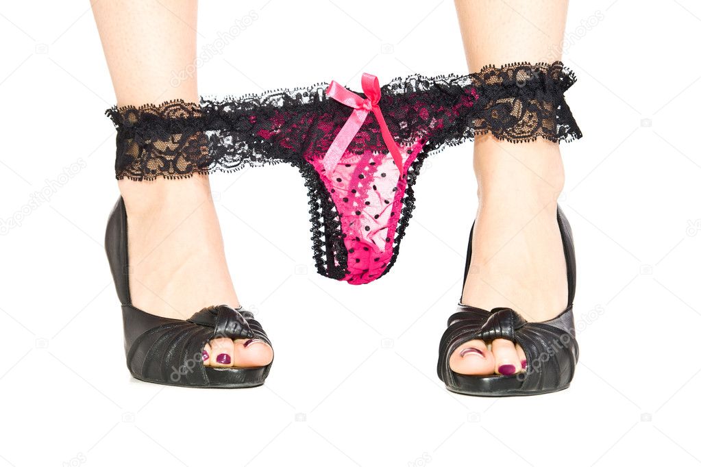 Woman legs in heels with underwear Stock Photo by ©mathom 3060143