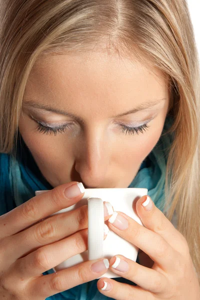 stock image Woman with cup of coffee