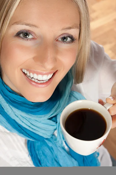 stock image Woman with cup of coffee