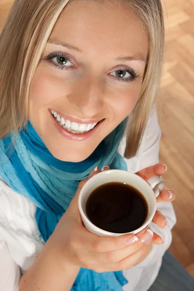 Stock image Woman with cup of coffee