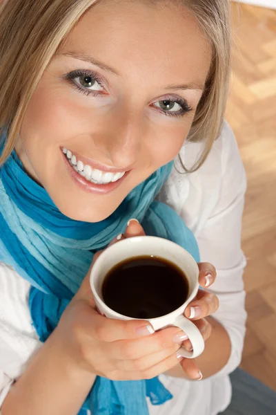 stock image Woman with cup of coffee