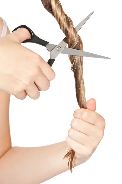 女人剪头发 — 图库照片