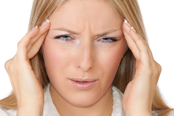 Žena s bolesti hlavy — Stock fotografie
