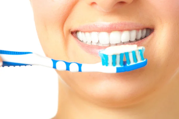 Υγιή δόντια βούρτσισμα — 图库照片