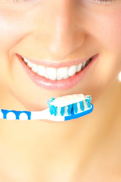 Sağlıklı diş fırçalama — Stok fotoğraf