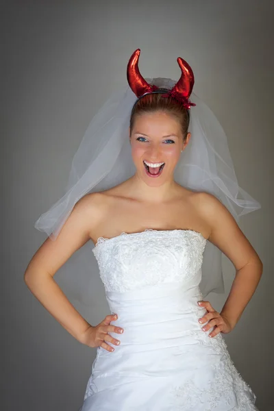 Zlo dominantní nevěsta legrační — Stock fotografie