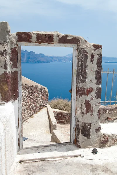 Ostrov Santorini v řečtině Stock Obrázky