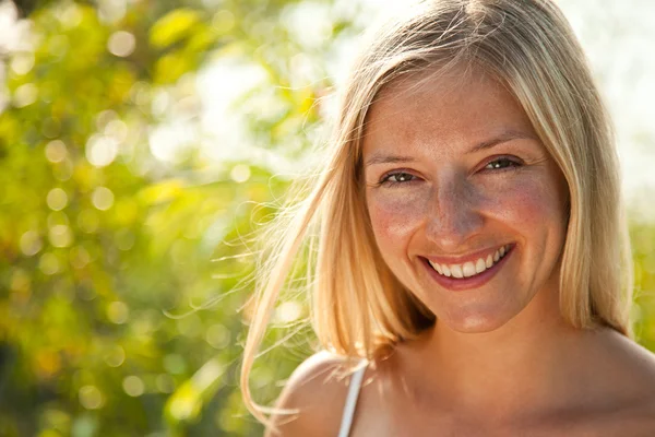 Young natural blond woman portrait — Stock Photo, Image