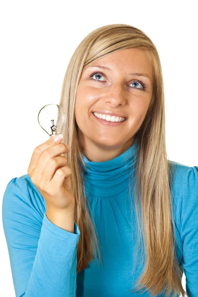 stock image Woman with bulbs