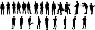 Businessmen and businesswomen silhuette clipart