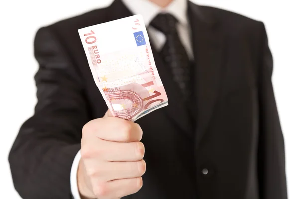 stock image Man in suit holding money