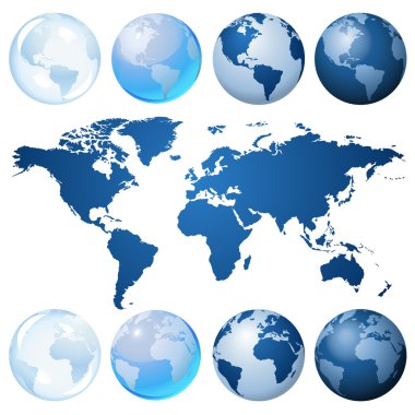 Blue globe kit clipart