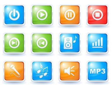 Music buttons collection clipart